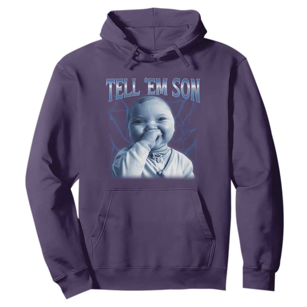 Funny Giggling Niche Baby Is Calling Hoodie Tuff Baby AI Laughing Gen Alpha Meme TS02 Purple Print Your Wear