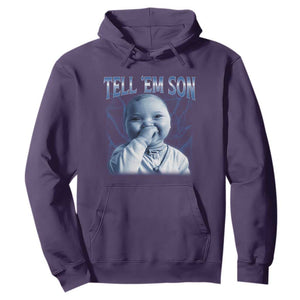 Funny Giggling Niche Baby Is Calling Hoodie Tuff Baby AI Laughing Gen Alpha Meme TS02 Purple Print Your Wear