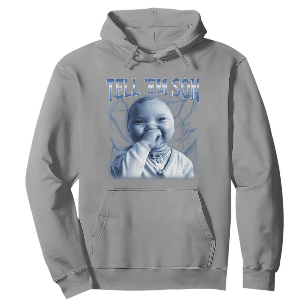 Funny Giggling Niche Baby Is Calling Hoodie Tuff Baby AI Laughing Gen Alpha Meme TS02 Sport Gray Print Your Wear