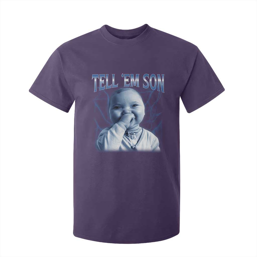 Funny Giggling Niche Baby Is Calling T Shirt For Kid Tuff Baby AI Laughing Gen Alpha Meme TS02 Purple Print Your Wear