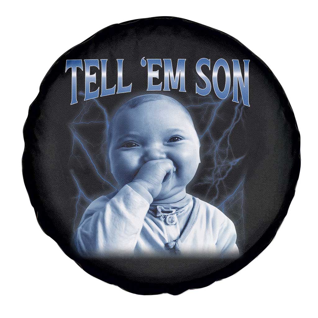 Funny Giggling Niche Baby Is Calling Spare Tire Cover Tuff Baby AI Laughing Gen Alpha Meme TS02 Print Your Wear