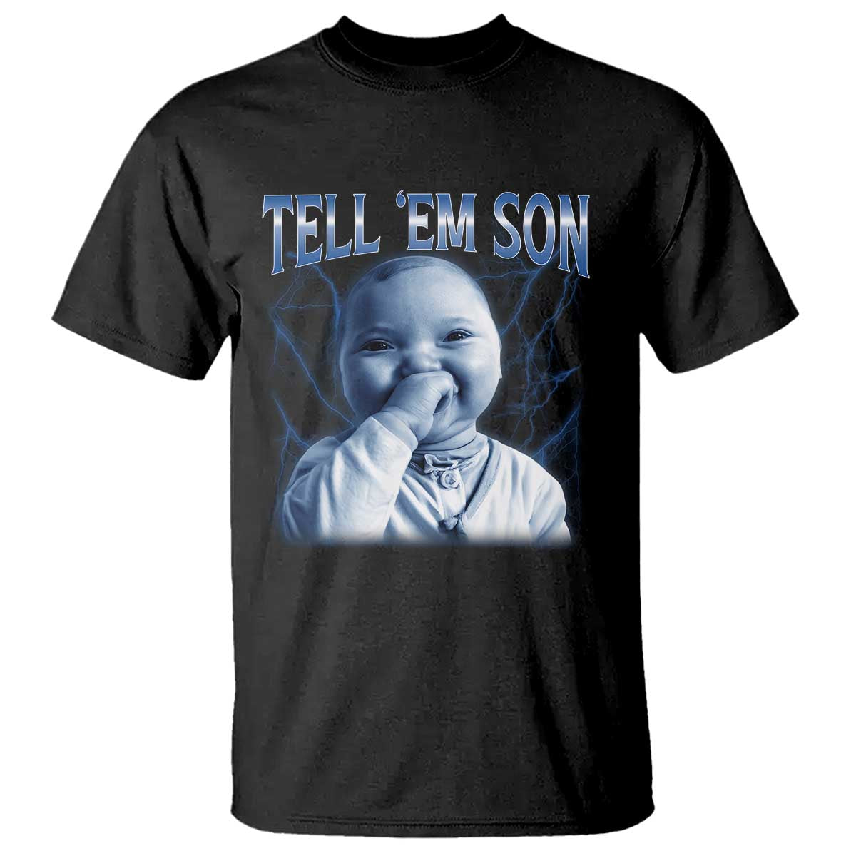 Funny Giggling Niche Baby Is Calling T Shirt Tuff Baby AI Laughing Gen Alpha Meme TS02 Black Print Your Wear