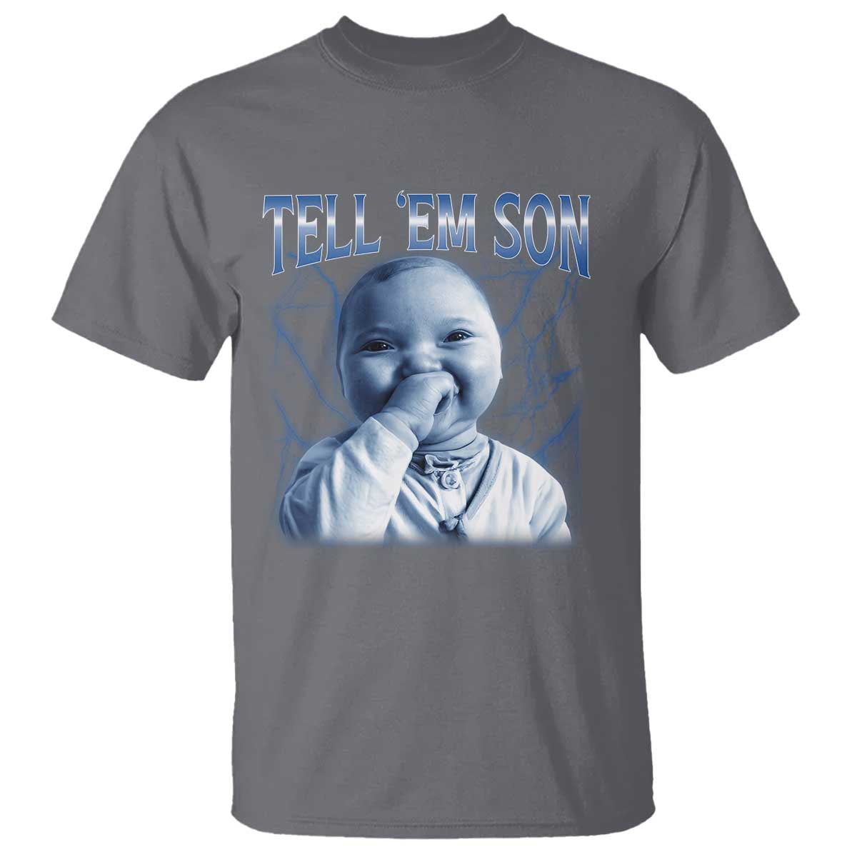Funny Giggling Niche Baby Is Calling T Shirt Tuff Baby AI Laughing Gen Alpha Meme TS02 Charcoal Print Your Wear
