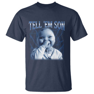 Funny Giggling Niche Baby Is Calling T Shirt Tuff Baby AI Laughing Gen Alpha Meme TS02 Navy Print Your Wear