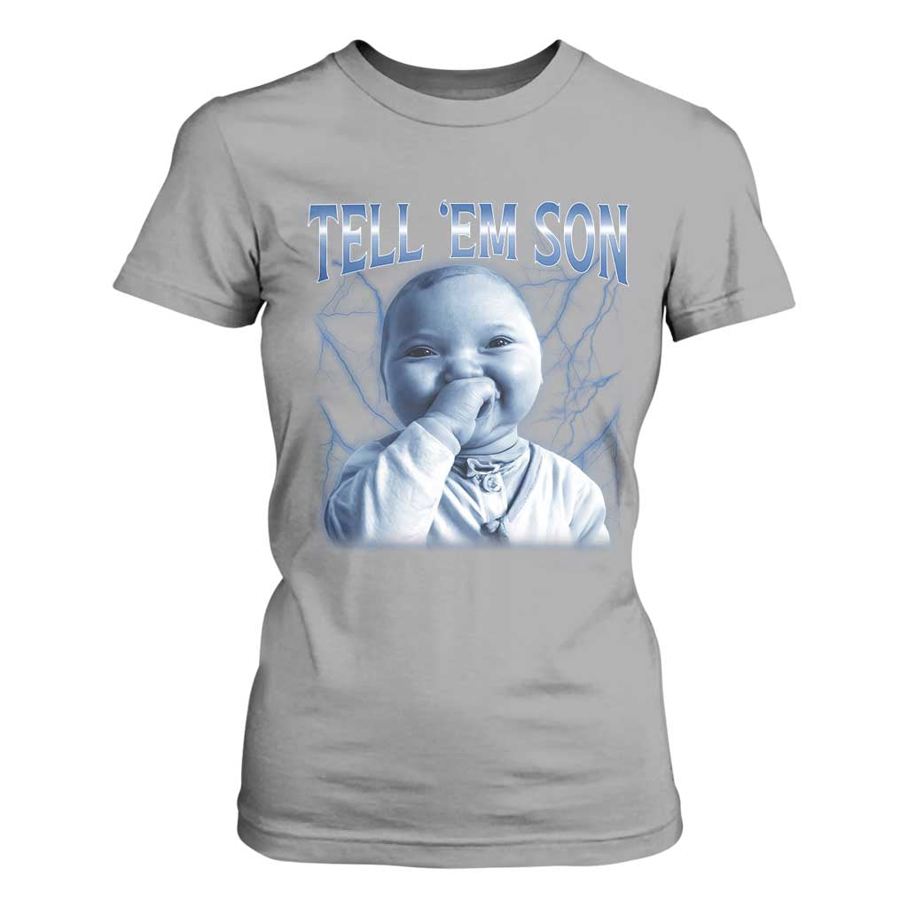 Funny Giggling Niche Baby Is Calling T Shirt For Women Tuff Baby AI Laughing Gen Alpha Meme TS02 Sport Gray Print Your Wear