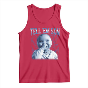 Funny Giggling Niche Baby Is Calling Tank Top Tuff Baby AI Laughing Gen Alpha Meme TS02 Red Print Your Wear