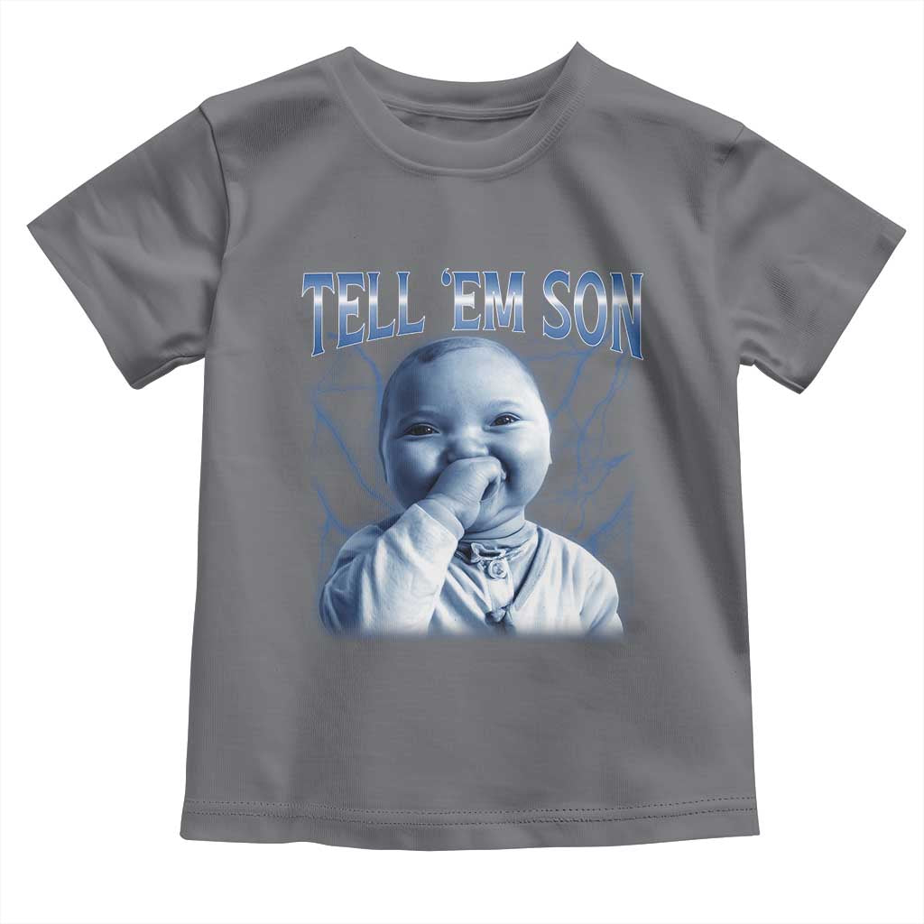Funny Giggling Niche Baby Is Calling Toddler T Shirt Tuff Baby AI Laughing Gen Alpha Meme TS02 Charcoal Print Your Wear