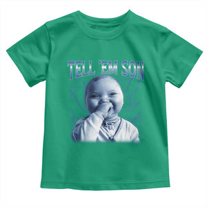 Funny Giggling Niche Baby Is Calling Toddler T Shirt Tuff Baby AI Laughing Gen Alpha Meme TS02 Irish Green Print Your Wear