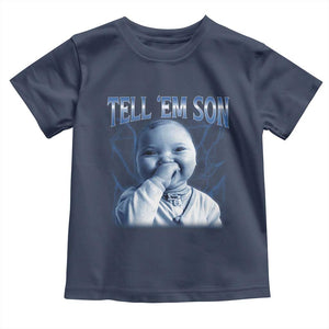 Funny Giggling Niche Baby Is Calling Toddler T Shirt Tuff Baby AI Laughing Gen Alpha Meme TS02 Navy Print Your Wear