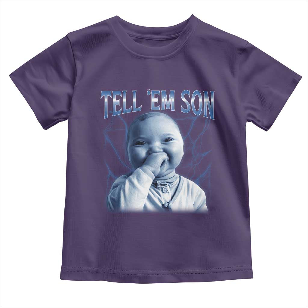 Funny Giggling Niche Baby Is Calling Toddler T Shirt Tuff Baby AI Laughing Gen Alpha Meme TS02 Purple Print Your Wear