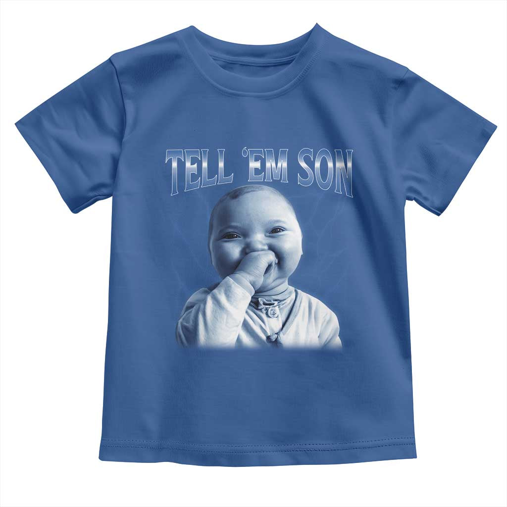 Funny Giggling Niche Baby Is Calling Toddler T Shirt Tuff Baby AI Laughing Gen Alpha Meme TS02 Royal Blue Print Your Wear