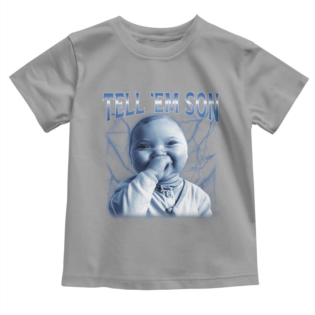 Funny Giggling Niche Baby Is Calling Toddler T Shirt Tuff Baby AI Laughing Gen Alpha Meme TS02 Sport Gray Print Your Wear