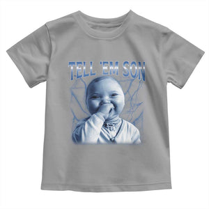 Funny Giggling Niche Baby Is Calling Toddler T Shirt Tuff Baby AI Laughing Gen Alpha Meme TS02 Sport Gray Print Your Wear