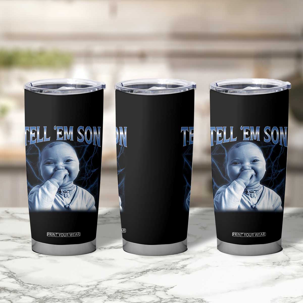 Funny Giggling Niche Baby Is Calling Tumbler Cup Tuff Baby AI Laughing Gen Alpha Meme TS02 Print Your Wear