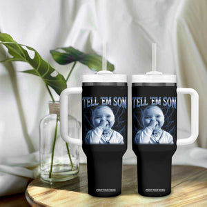 Funny Giggling Niche Baby Is Calling Tumbler With Handle Tuff Baby AI Laughing Gen Alpha Meme TS02 Print Your Wear