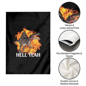 Spinosaurus Racha Explosion Hell Yeah Garden Flag Dinosaur Shrieks Meme Funny Prehistoric Fire Blast TS02 Print Your Wear
