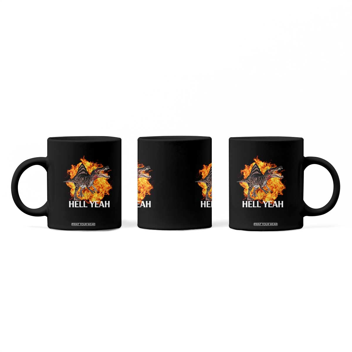 Spinosaurus Racha Explosion Hell Yeah Coffee Mug Dinosaur Shrieks Meme Funny Prehistoric Fire Blast TS02 Print Your Wear