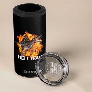 Spinosaurus Racha Explosion Hell Yeah 4 in 1 Can Cooler Tumbler Dinosaur Shrieks Meme Funny Prehistoric Fire Blast TS02 Print Your Wear