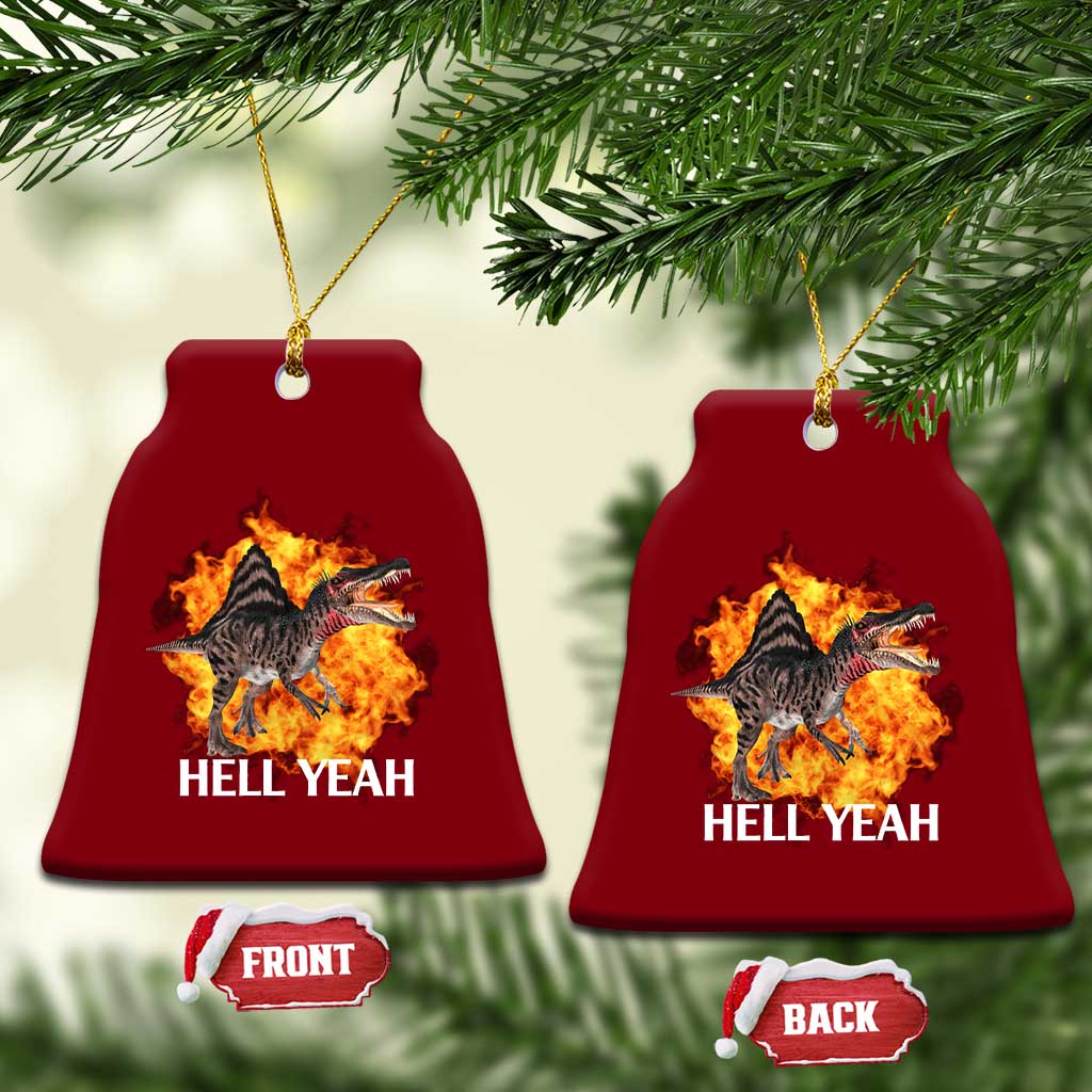 Spinosaurus Racha Explosion Hell Yeah Ceramic Ornament Dinosaur Shrieks Meme Funny Prehistoric Fire Blast TS02 Print Your Wear