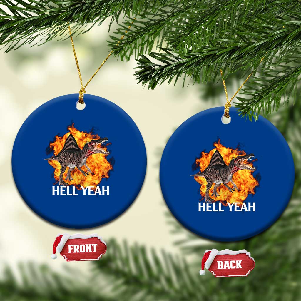 Spinosaurus Racha Explosion Hell Yeah Ceramic Ornament Dinosaur Shrieks Meme Funny Prehistoric Fire Blast TS02 1pc Blue Print Your Wear