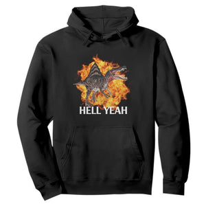 Spinosaurus Racha Explosion Hell Yeah Hoodie Dinosaur Shrieks Meme Funny Prehistoric Fire Blast TS02 Black Print Your Wear