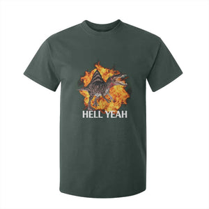 Spinosaurus Racha Explosion Hell Yeah T Shirt For Kid Dinosaur Shrieks Meme Funny Prehistoric Fire Blast TS02 Dark Forest Green Print Your Wear