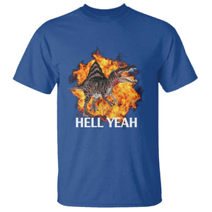 Spinosaurus Racha Explosion Hell Yeah T Shirt Dinosaur Shrieks Meme Funny Prehistoric Fire Blast TS02 Royal Blue Print Your Wear