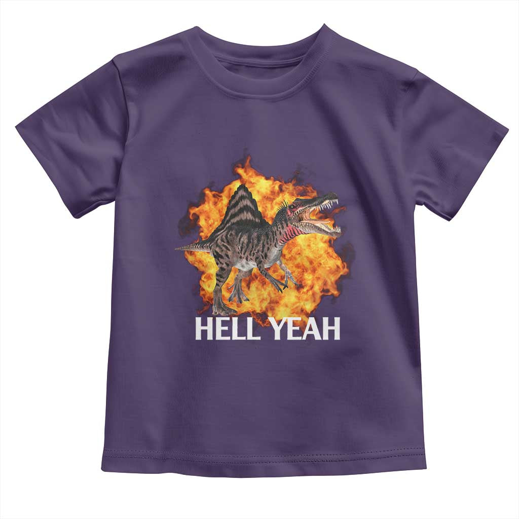 Spinosaurus Racha Explosion Hell Yeah Toddler T Shirt Dinosaur Shrieks Meme Funny Prehistoric Fire Blast TS02 Purple Print Your Wear