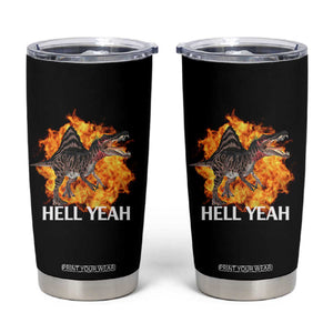 Spinosaurus Racha Explosion Hell Yeah Tumbler Cup Dinosaur Shrieks Meme Funny Prehistoric Fire Blast TS02 Black Print Your Wear
