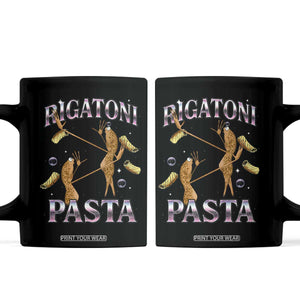 Rigatoni Pasta Lover Marcus The Worm Coffee Mug Retro 90s Bootleg Weird Meme Internet Humor TS02 Black Print Your Wear