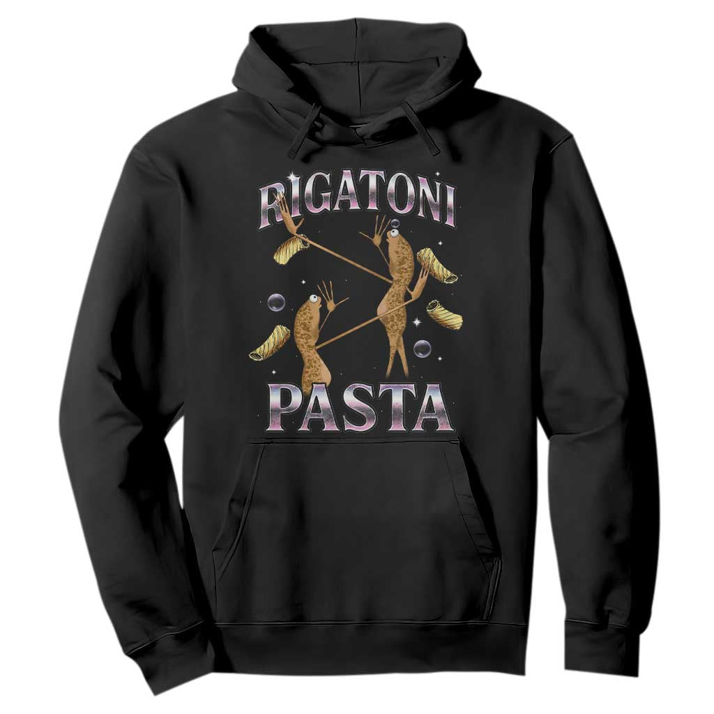 Rigatoni Pasta Lover Marcus The Worm Hoodie Retro 90s Bootleg Weird Meme Internet Humor TS02 Black Print Your Wear
