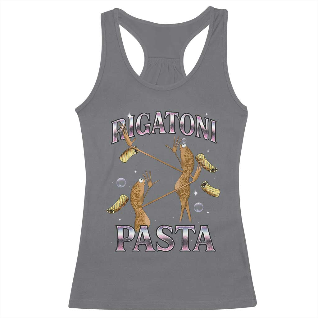 Rigatoni Pasta Lover Marcus The Worm Racerback Tank Top Retro 90s Bootleg Weird Meme Internet Humor TS02 Charcoal Print Your Wear