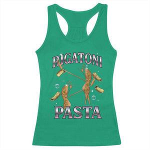 Rigatoni Pasta Lover Marcus The Worm Racerback Tank Top Retro 90s Bootleg Weird Meme Internet Humor TS02 Irish Green Print Your Wear
