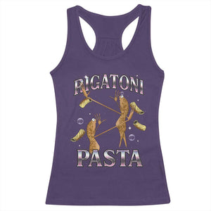 Rigatoni Pasta Lover Marcus The Worm Racerback Tank Top Retro 90s Bootleg Weird Meme Internet Humor TS02 Purple Print Your Wear