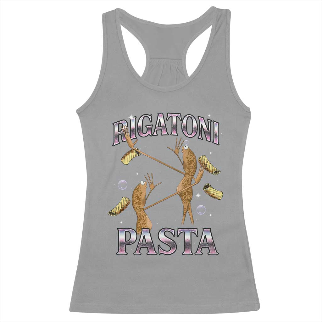 Rigatoni Pasta Lover Marcus The Worm Racerback Tank Top Retro 90s Bootleg Weird Meme Internet Humor TS02 Sport Gray Print Your Wear