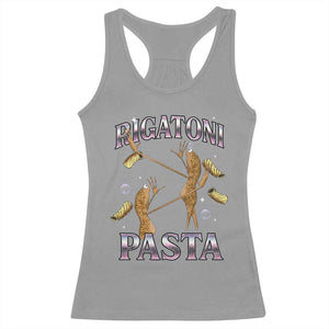 Rigatoni Pasta Lover Marcus The Worm Racerback Tank Top Retro 90s Bootleg Weird Meme Internet Humor TS02 Sport Gray Print Your Wear