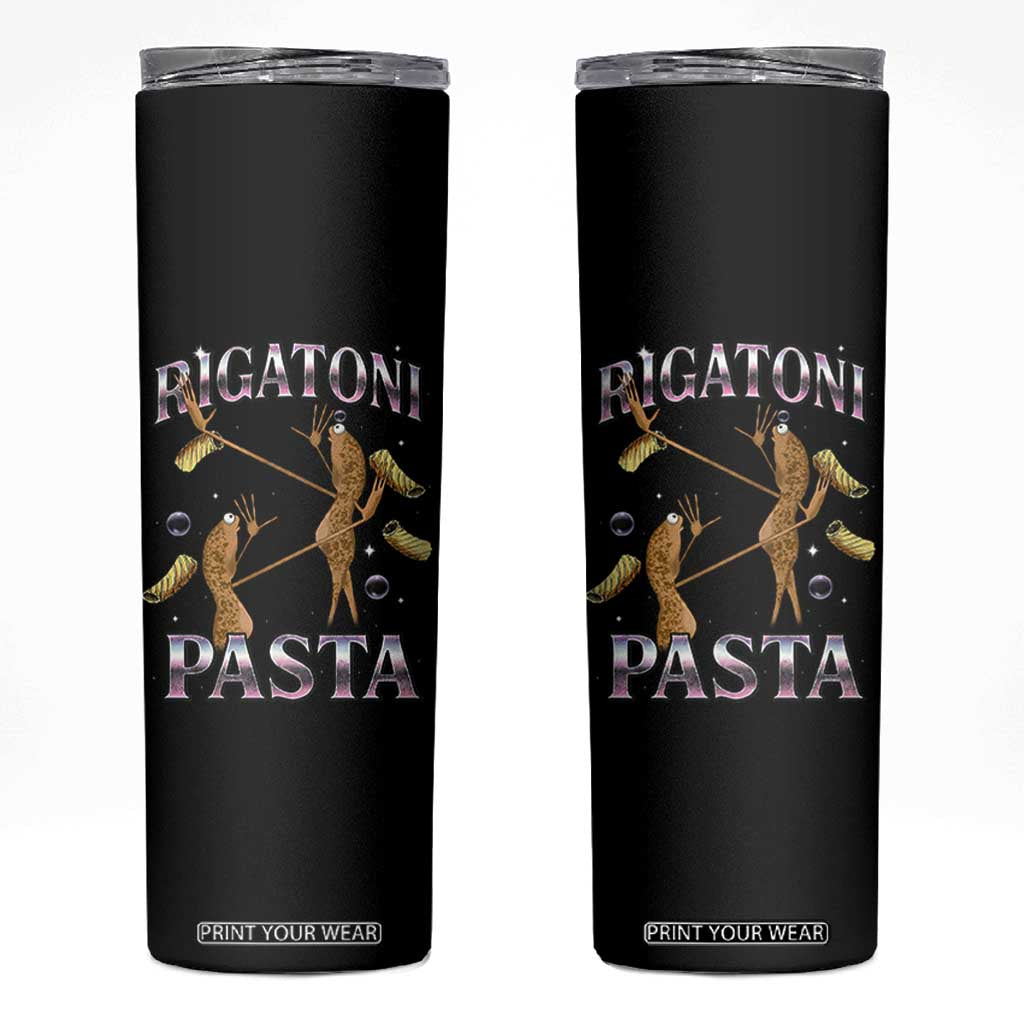 Rigatoni Pasta Lover Marcus The Worm Skinny Tumbler Retro 90s Bootleg Weird Meme Internet Humor TS02 Black Print Your Wear