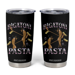 Rigatoni Pasta Lover Marcus The Worm Tumbler Cup Retro 90s Bootleg Weird Meme Internet Humor TS02 Black Print Your Wear