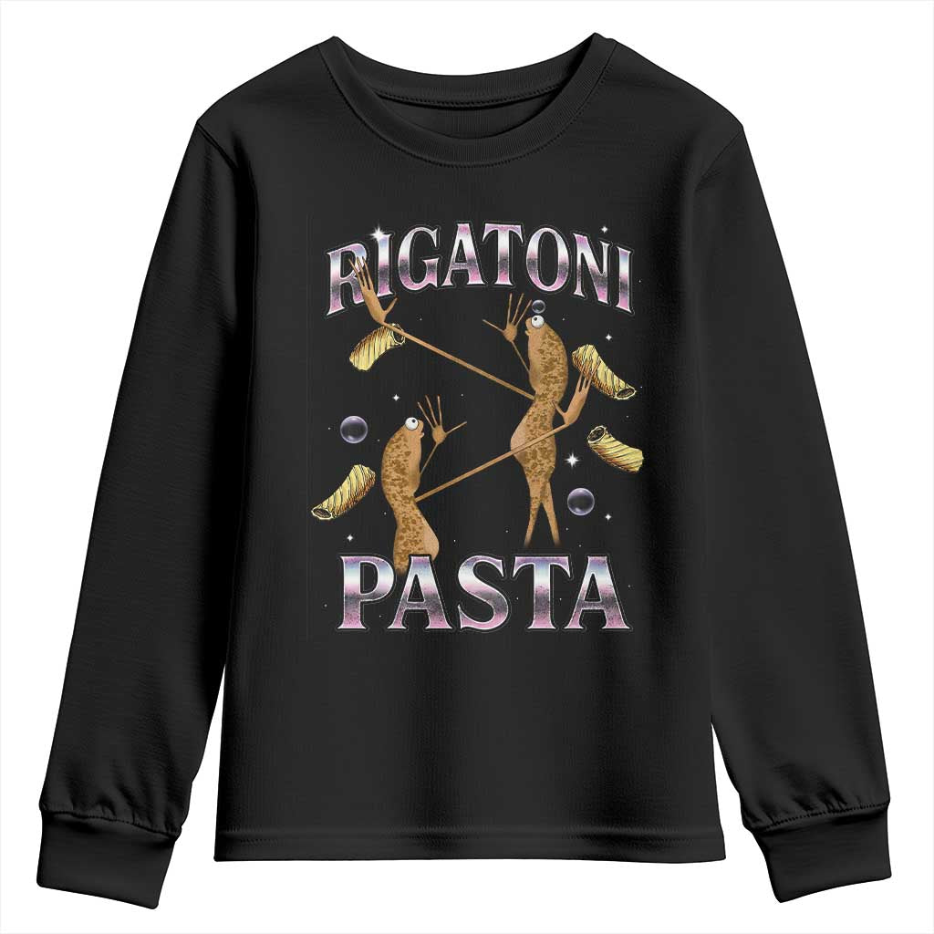 Rigatoni Pasta Lover Marcus The Worm Youth Sweatshirt Retro 90s Bootleg Weird Meme Internet Humor TS02 Black Print Your Wear