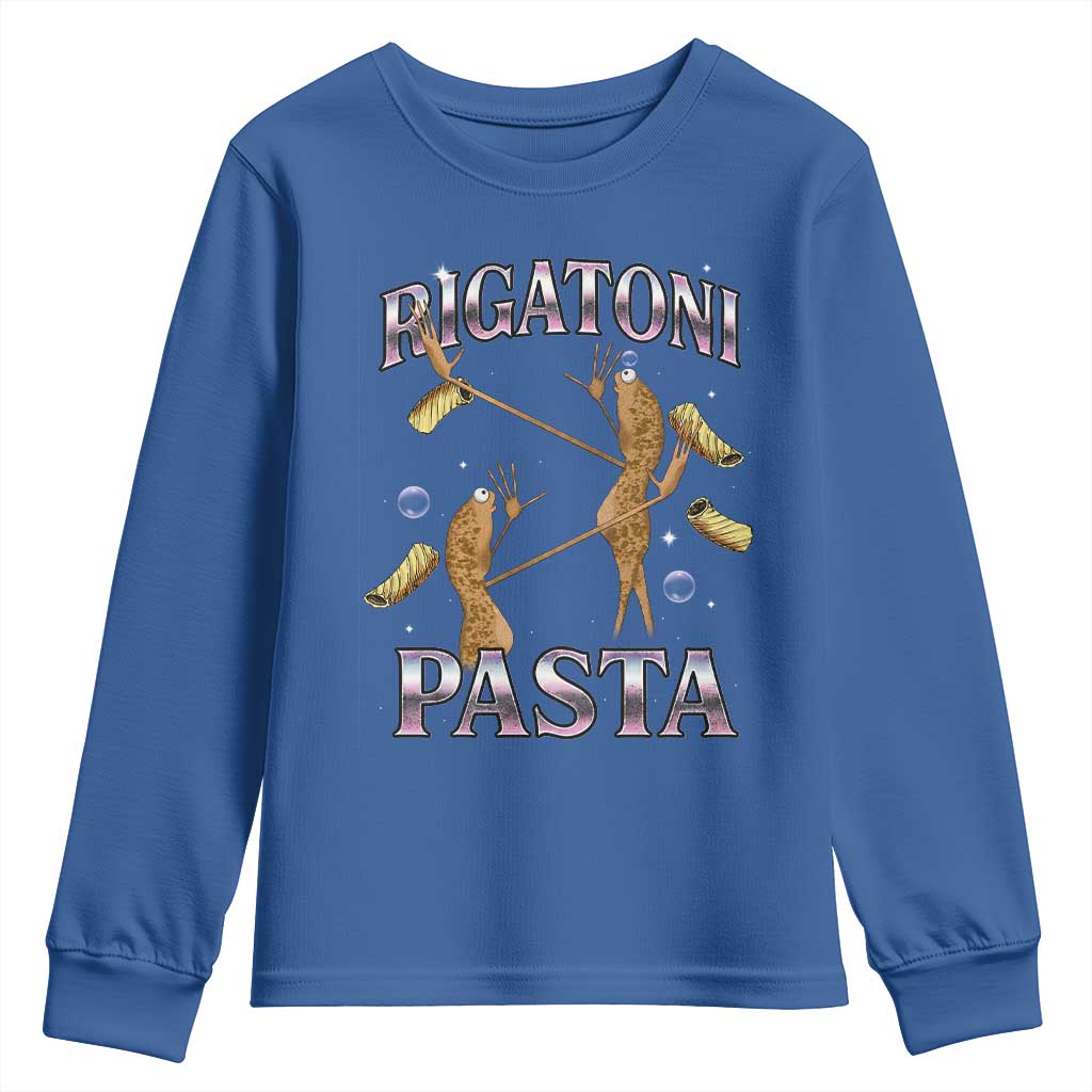 Rigatoni Pasta Lover Marcus The Worm Youth Sweatshirt Retro 90s Bootleg Weird Meme Internet Humor TS02 Royal Blue Print Your Wear