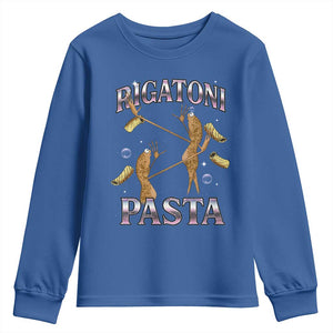 Rigatoni Pasta Lover Marcus The Worm Youth Sweatshirt Retro 90s Bootleg Weird Meme Internet Humor TS02 Royal Blue Print Your Wear
