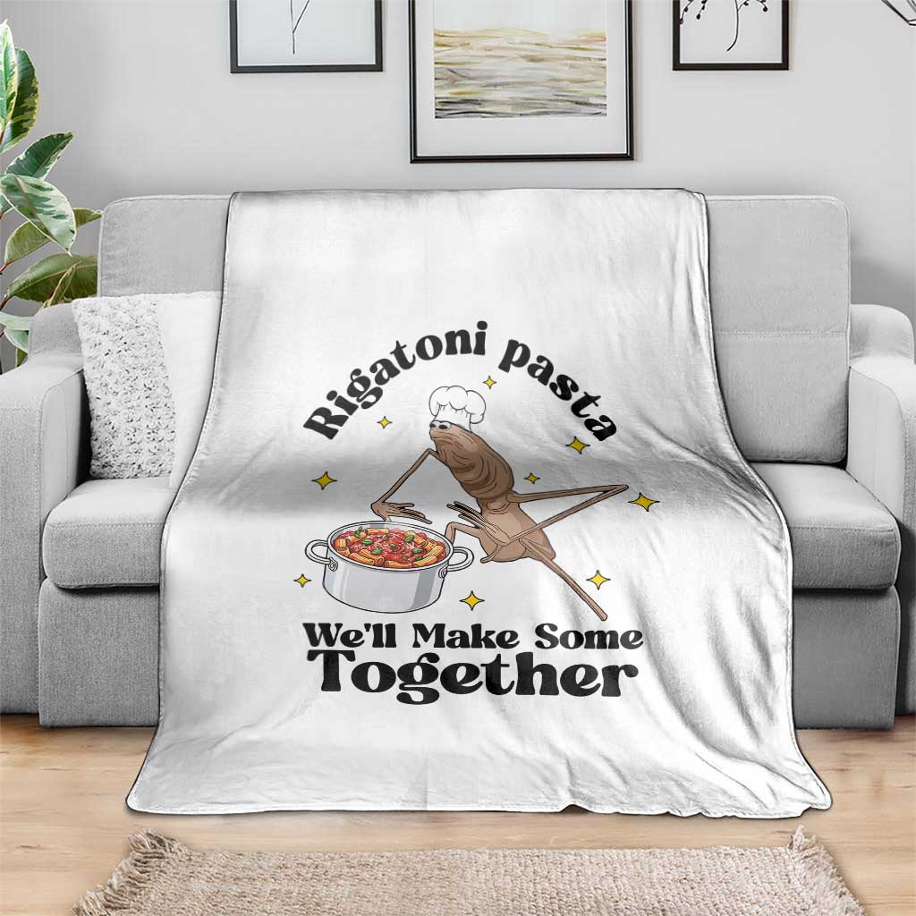 Rigatoni Pasta Chef Marcus The Worm Throw Blanket We'll Make Some Together Wholesome Weird Meme TS02 Print Your Wear