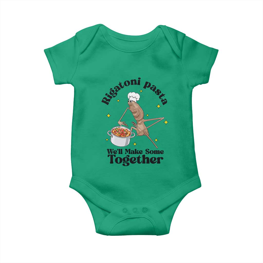 Rigatoni Pasta Chef Marcus The Worm Baby Onesie We'll Make Some Together Wholesome Weird Meme TS02 Irish Green Print Your Wear