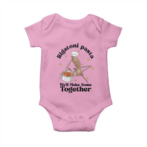Rigatoni Pasta Chef Marcus The Worm Baby Onesie We'll Make Some Together Wholesome Weird Meme TS02 Light Pink Print Your Wear