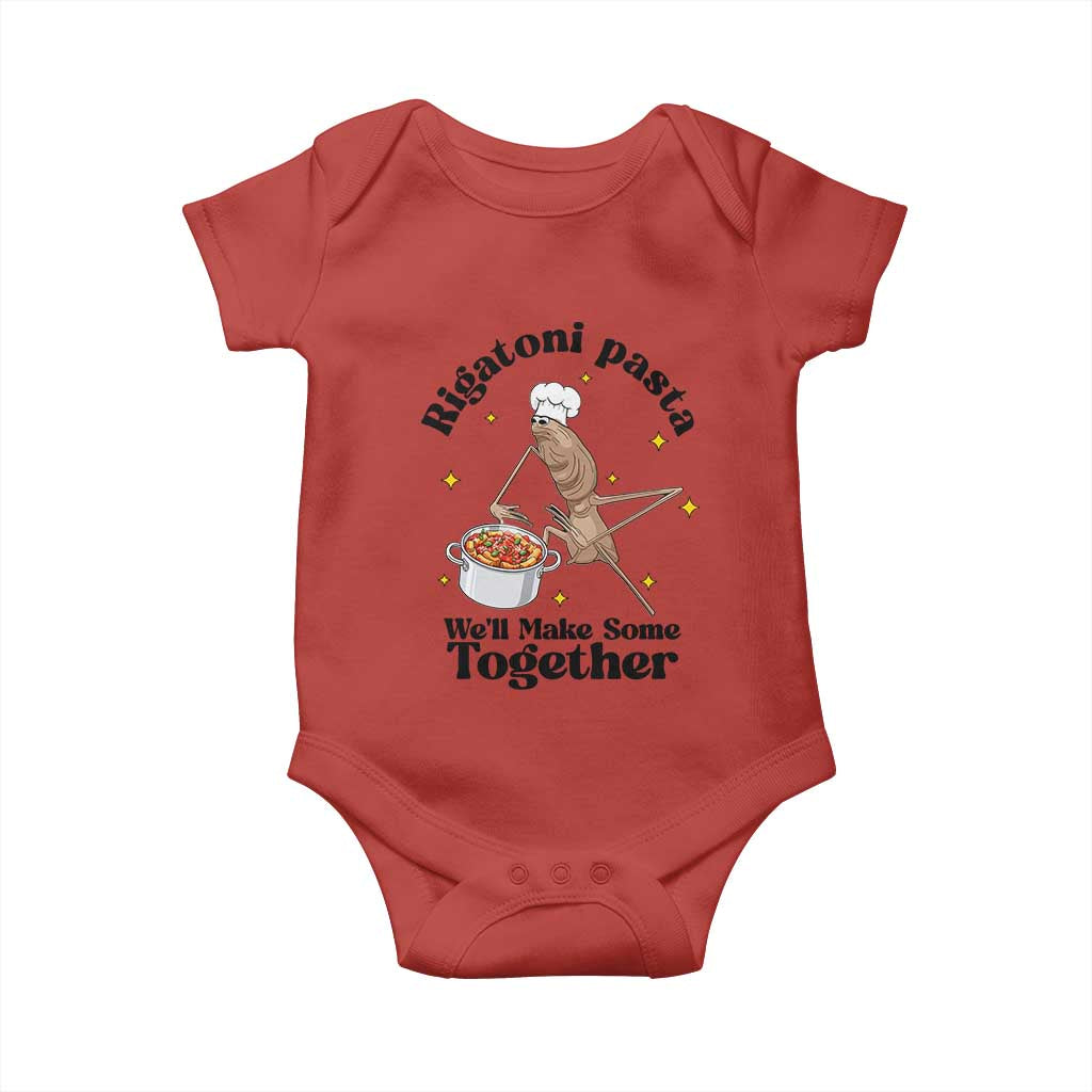 Rigatoni Pasta Chef Marcus The Worm Baby Onesie We'll Make Some Together Wholesome Weird Meme TS02 Red Print Your Wear