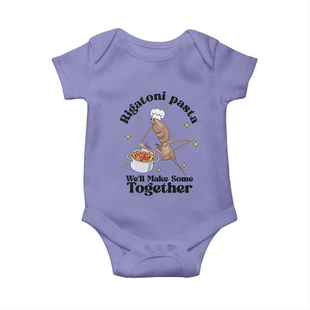 Rigatoni Pasta Chef Marcus The Worm Baby Onesie We'll Make Some Together Wholesome Weird Meme TS02 Violet Print Your Wear