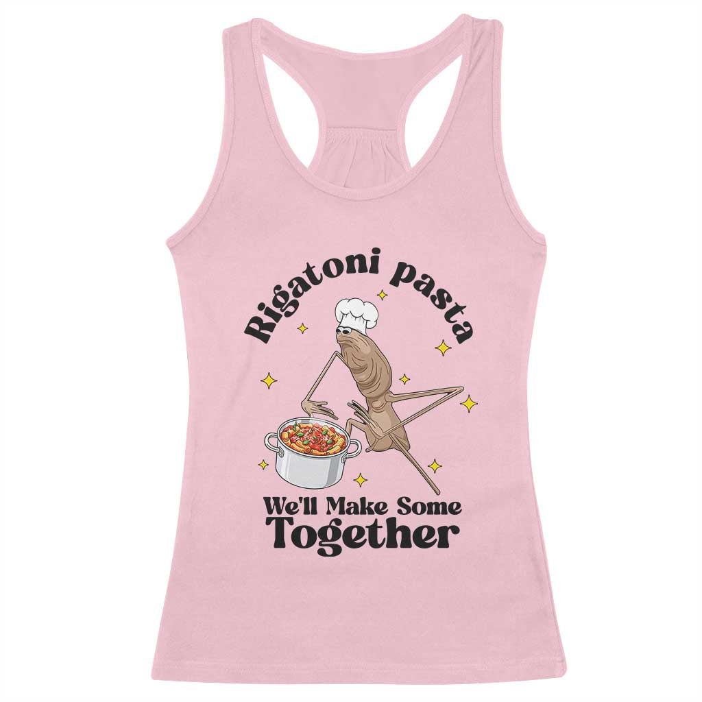 Rigatoni Pasta Chef Marcus The Worm Racerback Tank Top We'll Make Some Together Wholesome Weird Meme TS02 Light Pink Print Your Wear