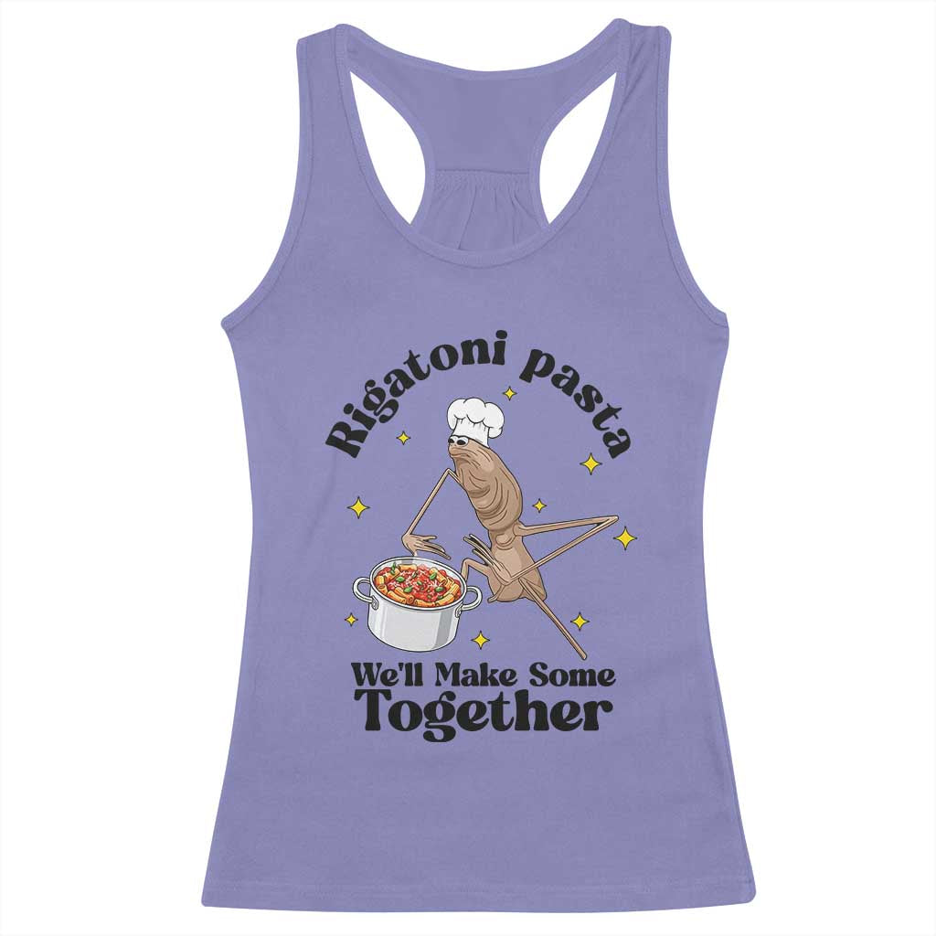 Rigatoni Pasta Chef Marcus The Worm Racerback Tank Top We'll Make Some Together Wholesome Weird Meme TS02 Violet Print Your Wear
