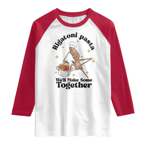 Rigatoni Pasta Chef Marcus The Worm Raglan Shirt We'll Make Some Together Wholesome Weird Meme TS02 White Red Print Your Wear