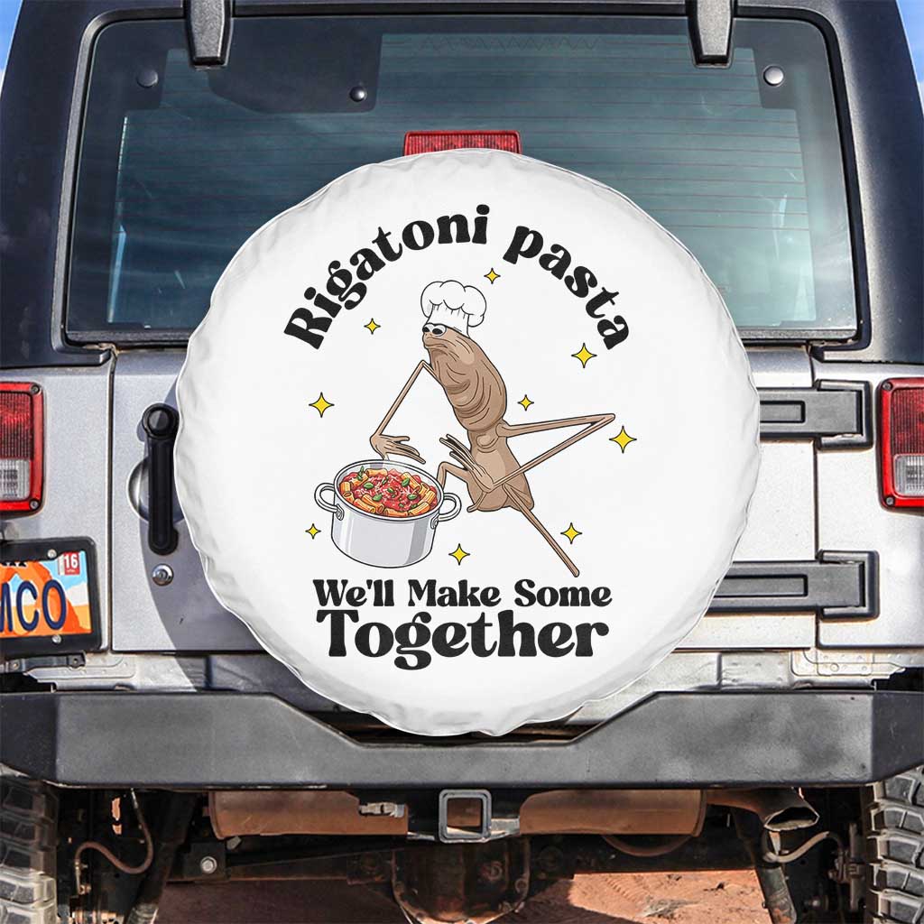 Rigatoni Pasta Chef Marcus The Worm Spare Tire Cover We'll Make Some Together Wholesome Weird Meme TS02 No hole White Print Your Wear